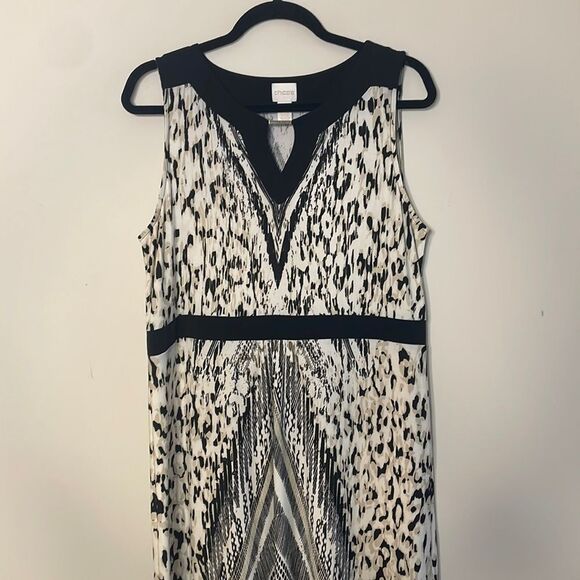 Chico's Animal Chevron Diane Maxi Dress Large - Picture 4 of 10